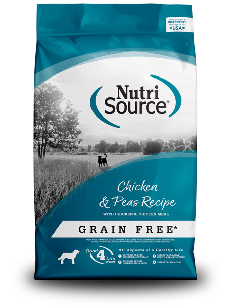 Nutrisource Grain Free Chicken & Peas Dog Food (Choose Size)