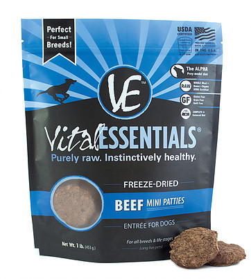 Vital Essentials Freeze Dried Mini Patties, Beef, 14 oz.