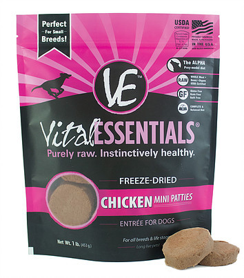Vital Essentials Freeze Dried Mini Patties, Chicken, 14 oz.