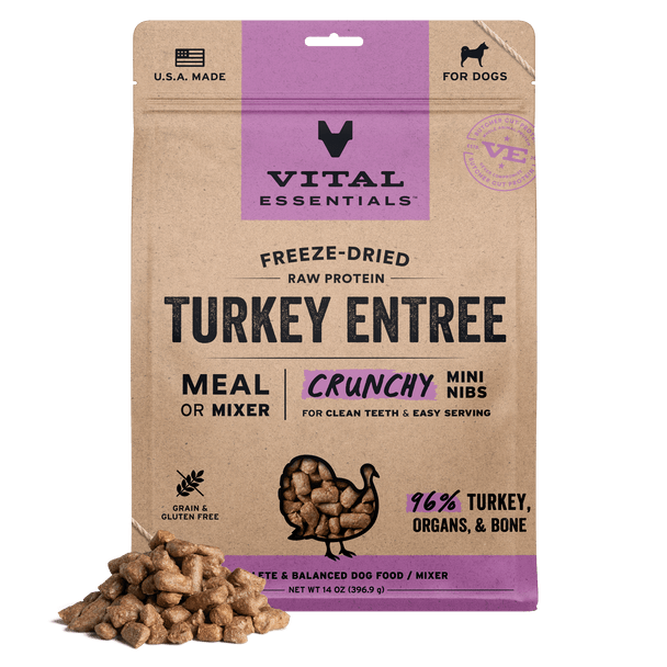 Vital Essentials Freeze Dried Mini Nibs, Turkey, 14 oz.