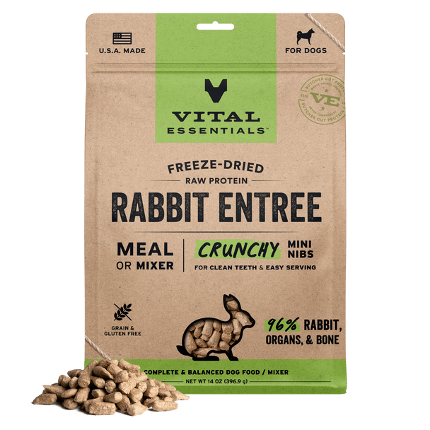 Vital Essentials Freeze Dried Mini Nibs, Rabbit, 14 oz.