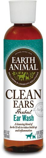 Earth Animal Clean Ears Herbal Ear Wash, 4 oz.
