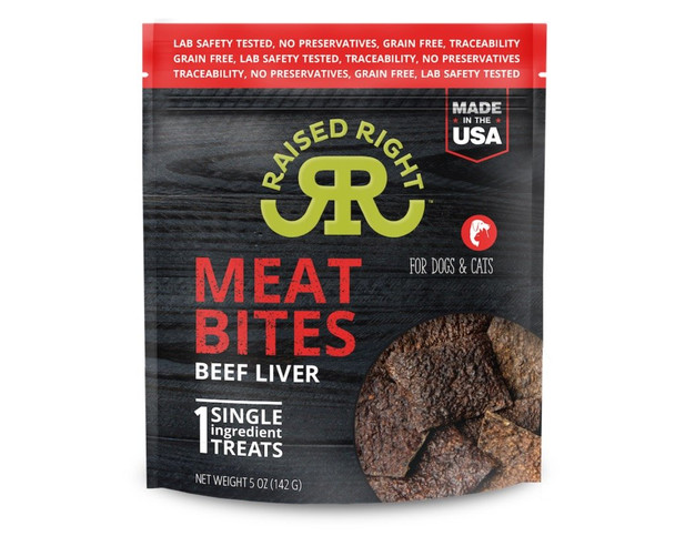 Raised Right Meat Bites, Beef Liver, 5 oz.