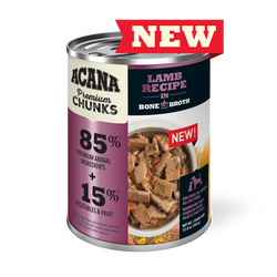 Acana Premium Chunk Wet Dog Food Lamb Recipe in Bone Broth, 12.8 oz