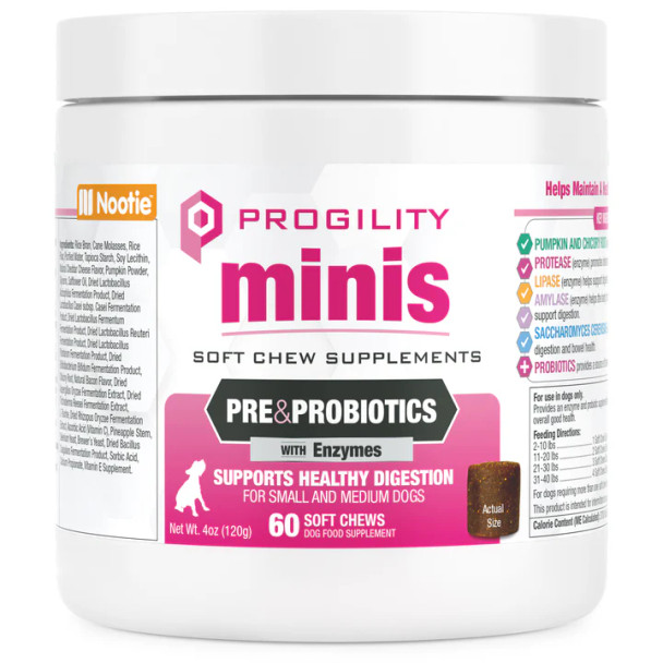 Progility Minis Pre & Probiotics Soft Chew Supplements