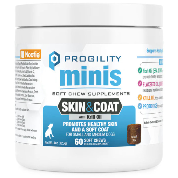 Progility Minis Skin & Coat Soft Chew Supplements