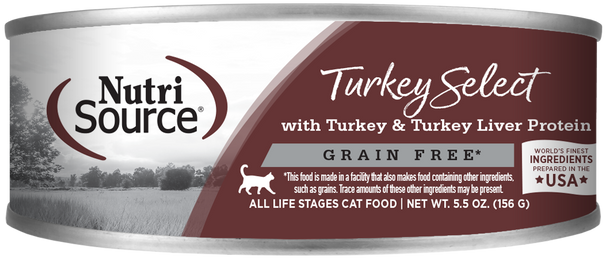 Nutrisource Cat GF Turkey Select, 5.5 oz. (case of 12)