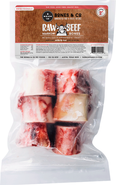 Bones & Co. Beef Bones, 6 Pack, 2" Length