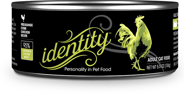 Identity 95% Free-Range Cobb Chicken & Chicken Broth Pâté Wet Cat Food, 5.5 oz.