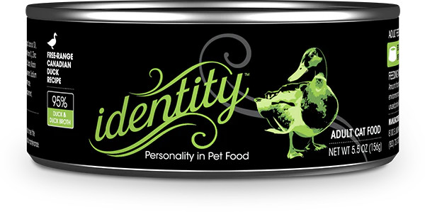 Identity 95% Free-Range Canadian Duck & Duck Broth Pâté Wet Cat Food, 5.5 oz.