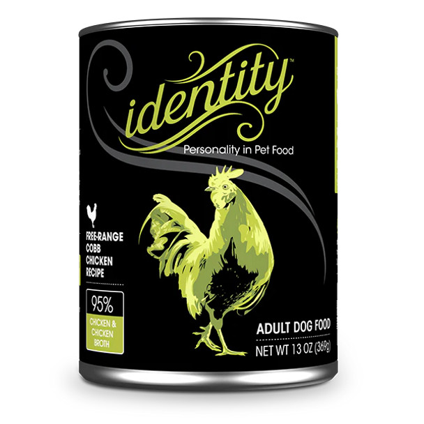Identity 95% Free-Range Cobb Chicken & Chicken Broth Pâté Wet Dog Food, 13 oz.