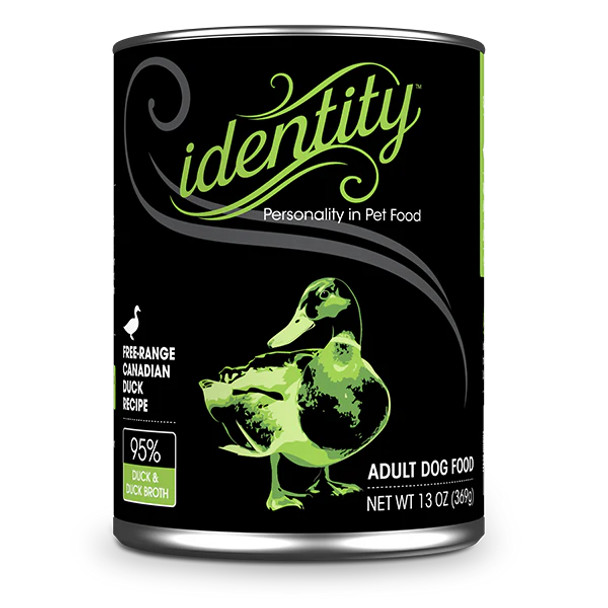 Identity 95% Free-Range Canadian Duck & Duck Broth Pâté Wet Dog Food, 13 oz.