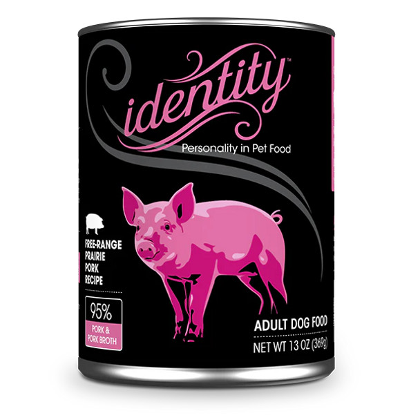Identity 95% Free-Range Prairie Pork & Pork Broth Pate' Wet Dog Food, 13 oz.