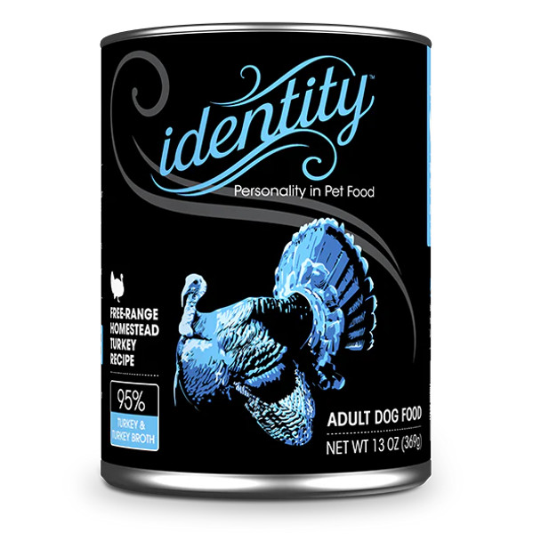 Identity 95% Free-Range Heritage Turkey & Turkey Broth Pâté Wet Dog Food, 13 oz.