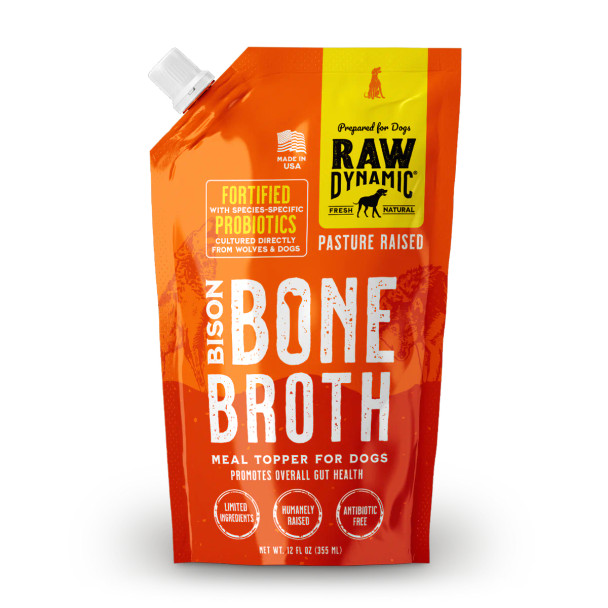 Raw Dynamic Grass Fed Bison Bone Broth for Dogs, 12 oz.