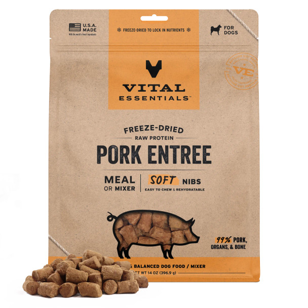 Vital Essentials Soft Nibs for Dogs, Pork, 14 oz.