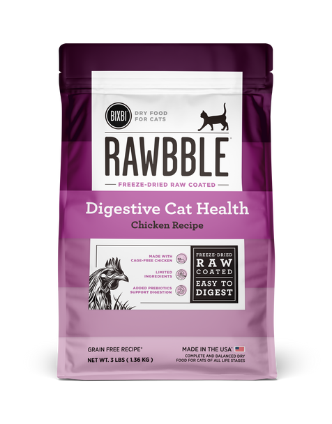 Bixbi Rawbble Digestive Health Chicken Kibble for Cats (Choose Size)