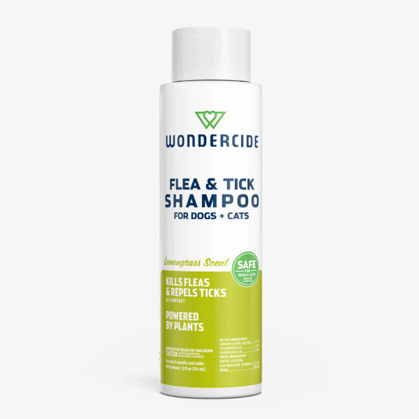 Wondercide Natural Flea & Tick Control Shampoo for Pets, Lemongrass, 12 oz.