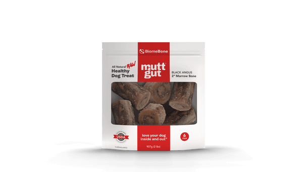 Mutt Gutt Black Angus Marrow Bone, 2", 6 ct., 1 lb.