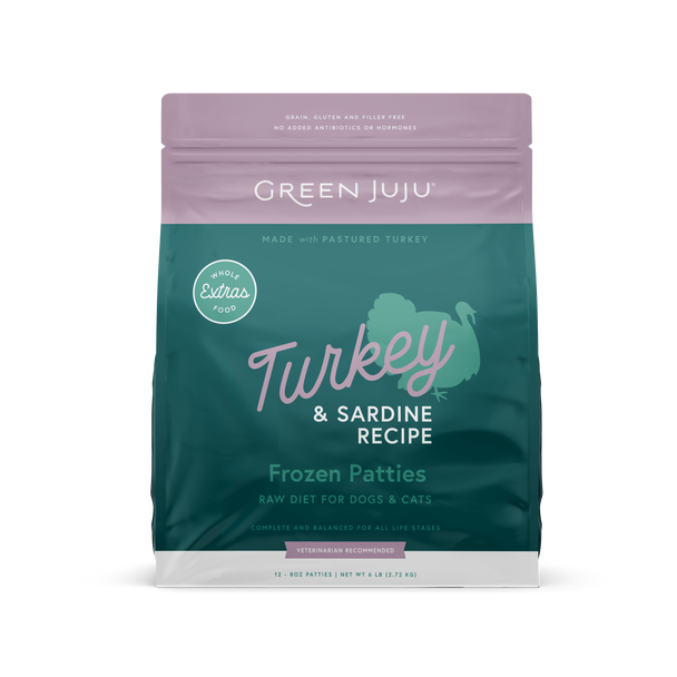 Green Juju Extras - Frozen Turkey Sardine (Choose size)