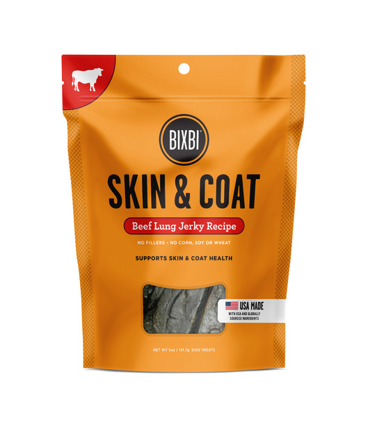 Bixbi Skin & Coat Beef Jerky Treat (Choose size)