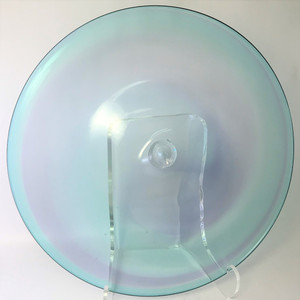 Blown Rondels - Flashed Colors - 12" Light Blue with Purple