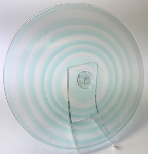 Blown Rondels - Hot Wrap - 7" Clear with Pale Blue Wrap