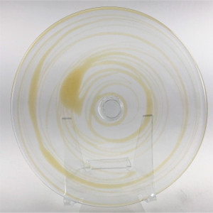 Blown Rondels - Wacky Wrap - 6" Clear with Amber Wrap