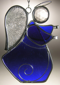 Angel Medium Blue Art Glass Suncatcher Angel Medium Blue Art Glass Suncatcher