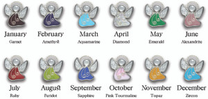 Birthstone Angel Art Glass Suncatchers