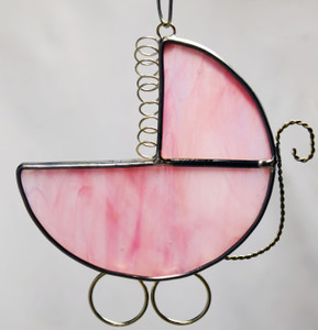 Pink baby buggy art glass ssuncatcher Pink baby buggy art glass ssuncatcher