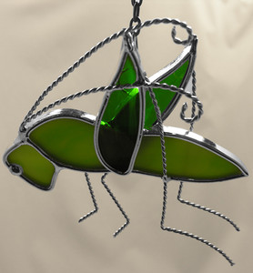 Grasshopper art glass suncatcher Grasshopper art glass suncatcher