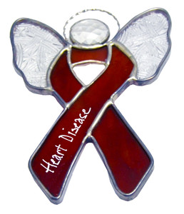 Angel Wings Heart Disease Awareness Ribbon Suncatcher Angel Wings Heart Disease Awareness Ribbon Suncatcher