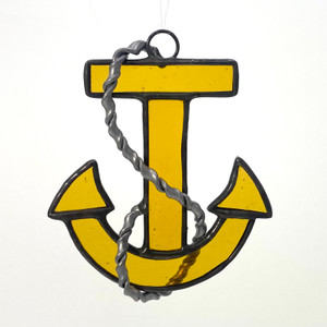 Anchor Art Glass Suncatcher in Amber Anchor Art Glass Suncatcher in Amber