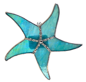 Starfish art glass suncatcher in turquoise Starfish art glass suncatcher in turquoise