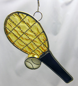 Tennis Racquet with Ball art glass suncatcher Tennis Racquet with Ball art glass suncatcher