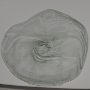 Blown Rondels - Frit - 7" Clear with Gray Swirl