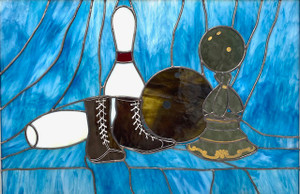 Bowling panel with studio lighting in front of panel Bowling panel with studio lighting in front of panel