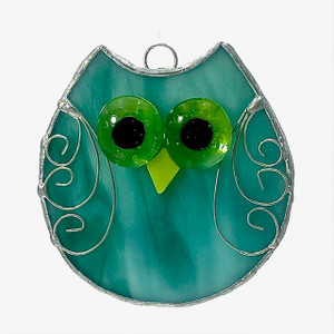 Owl with Nugget Eyes Suncatcher - 7799 Owl with Nugget Eyes Suncatcher - 7799
