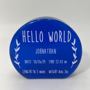 5 in Round in blue with Silver Paint Fill 5 in Round in blue with Silver Paint Fill