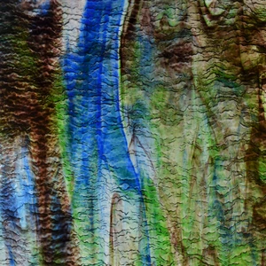 94LL (Black Purple, Blue (605), Green (661), Clear) Streaky Art Sheet Glass by KOG Kokomo Opalescent Glass Tight Ripple (TIP) Texture