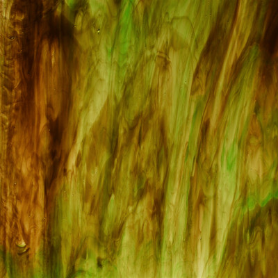 59LL (Brown, Green (659), Clear) Streaky Art Sheet Glass by KOG Kokomo Opalescent Glass Smooth Texture