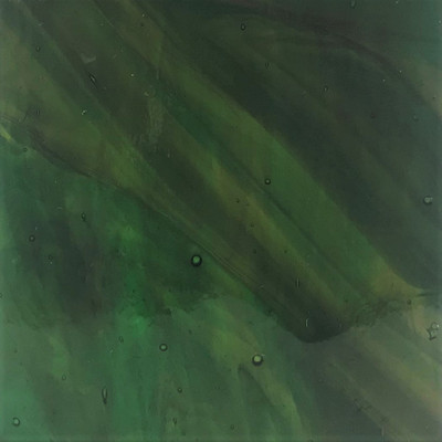165 (Green, Amber (18SPL)) Streaky Art Sheet Glass by KOG Kokomo Opalescent Glass Smooth Texture