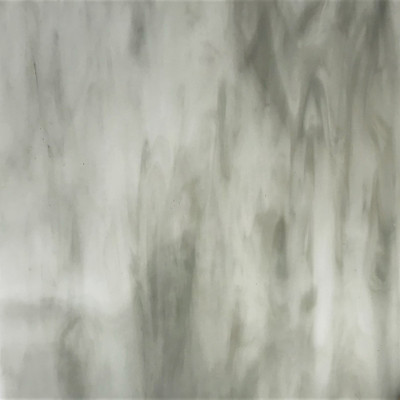 1076 (Soft Gray (789D), White) Opalescent Combination Art Sheet Glass by KOG Kokomo Opalescent Glass Smooth Texture
