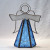 Ice blue standing angel art glass suncatcher