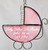 Pink personalized baby buggy art glass suncatcher example