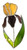 Orange and purple iris with green leaves art glass suncatcher Orange and purple iris with green leaves art glass suncatcher