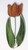 Orange single tulip art glass suncatcher with green leaves Orange single tulip art glass suncatcher with green leaves