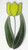 Yellow single tulip art glass suncatcher with green leaves Yellow single tulip art glass suncatcher with green leaves