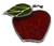 Red apple art glass suncatcher with green leaf